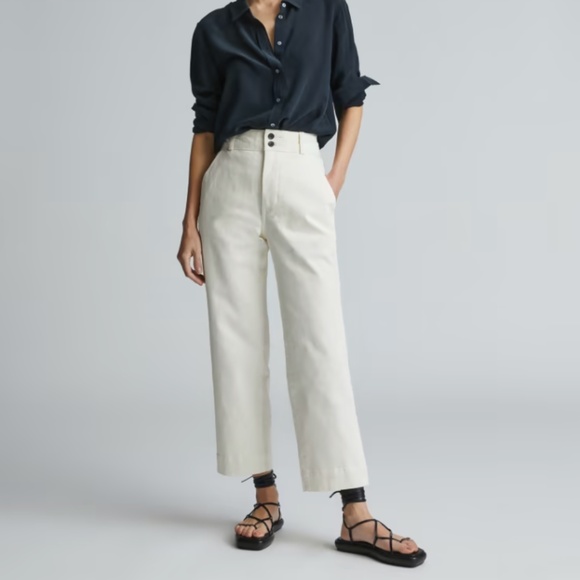 Everlane The Organic Straight-Leg Pant Bone - Picture 1 of 5